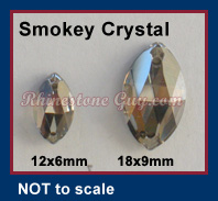 RG Navette Sew On Smokey Crystal